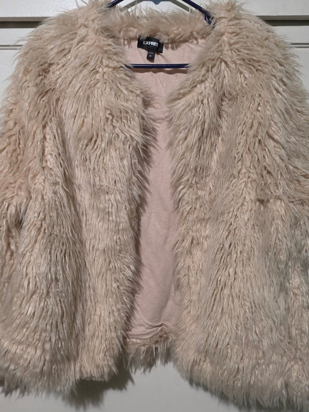 Pink furry Express jacket Large